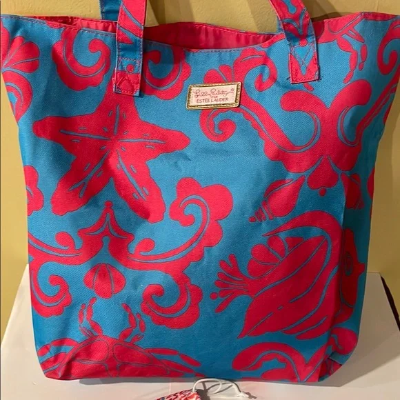 Lilly Pulitzer Bundle includes Vibrant Pink and Blue Tote Bag and Sunglasses - Picture 2 of 9